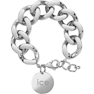 ICE-WATCH ICE Jewellery, Chain Bracelet, Silver, Pulsera de malla XL para mujer con medalla de oro () ICE-WATCH ICE Jewellery, Chain Bracelet, Silver, Pulsera de malla XL para mujer con medalla de oro ()