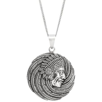 81stgeneration Collar Medallón Grande Jefe Nativo Americano Plata Esterlina Hombre Colgante Indio Americano Plata 925 Cadena Eslabones 45cm Diseño Motociclista Guerrero Apache Tocado Tradicional 81stgeneration Collar Medallón Grande Jefe Nativo Americano Plata Esterlina Hombre Colgante Indio Americano Plata 925 Cadena Eslabones 45cm Diseño Motociclista Guerrero Apache Tocado Tradicional