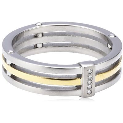 Boccia Anillo para mujer de titanio bicolor con 5 cortes de diamante 0.025 01260250, Diamante Boccia Anillo para mujer de titanio bicolor con 5 cortes de diamante 0.025 01260250, Diamante