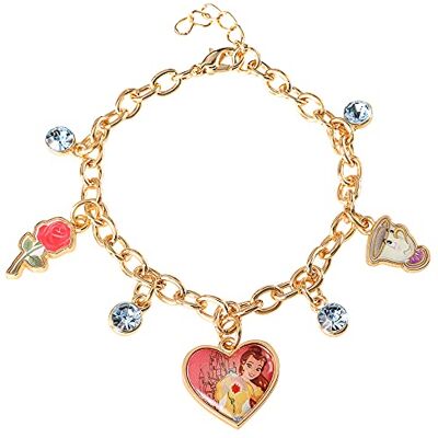Disney Pulsera de abalorios esmaltada multicolor .PH para niñas de La Bella y la Bestia Disney Pulsera de abalorios esmaltada multicolor .PH para niñas de La Bella y la Bestia