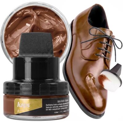Kaps Crema para Zapatos con Aplicador de Esponja, Cuidado Intensivo y Nutritivo del Cuero, Delicate, 70 Colores Kaps Crema para Zapatos con Aplicador de Esponja, Cuidado Intensivo y Nutritivo del Cuero, Delicate, 70 Colores