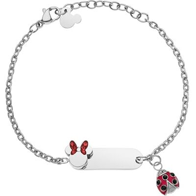 Disney Pulsera Lucky Minnie Colección Acero Inoxidable Color Oro para Niñas, 18cm Disney Pulsera Lucky Minnie Colección Acero Inoxidable Color Oro para Niñas, 18cm