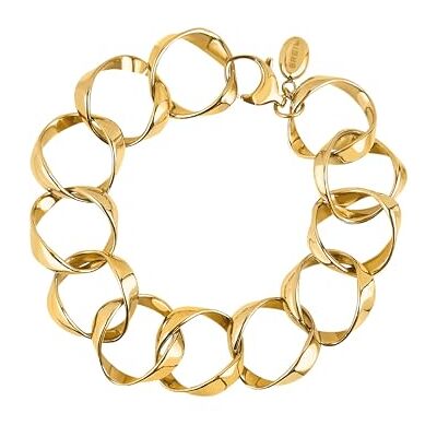 BREIL , Colección B Whisper, Pulsera para Mujer, de Acero IP Dorado Espejado, con Elementos Suaves y Fluidos, Cierre de Mosquetón, Fácil de Llevar, Talla Única, Dorado BREIL , Colección B Whisper, Pulsera para Mujer, de Acero IP Dorado Espejado, con Elementos Suaves y Fluidos, Cierre de Mosquetón, Fácil de Llevar, Talla Única, Dorado
