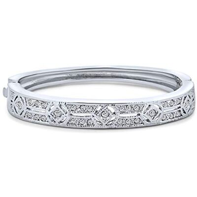 Bling Jewelry Classic Fashion Bridal Pave AAA Cubic Zirconia Princess Cut CZ Eternity Tennis Stackable Bangle Bracelet for Women, Prom, Wedding Silver Plated 7-7.5 Inch Bling Jewelry Classic Fashion Bridal Pave AAA Cubic Zirconia Princess Cut CZ Eternity Tennis Stackable Bangle Bracelet for Women, Prom, Wedding Silver Plated 7-7.5 Inch