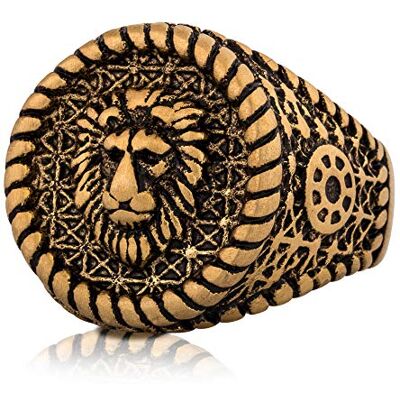 Akitsune Imperator Anillo Anillo de acero inoxidable para Mujer Hombre Gran Rey León Oro, Plata, Negro Mate Akitsune Imperator Anillo Anillo de acero inoxidable para Mujer Hombre Gran Rey León Oro, Plata, Negro Mate