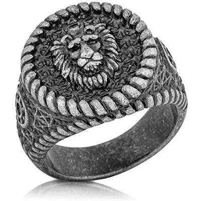 Akitsune Imperator Anillo Anillo de acero inoxidable para Mujer Hombre Gran Rey León Oro, Plata, Negro Mate Akitsune Imperator Anillo Anillo de acero inoxidable para Mujer Hombre Gran Rey León Oro, Plata, Negro Mate