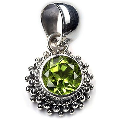 NKlaus Colgante con Piedra Peridoto Plata 925 Oxidada 2cm Amuleto Talismán 10108 NKlaus Colgante con Piedra Peridoto Plata 925 Oxidada 2cm Amuleto Talismán 10108