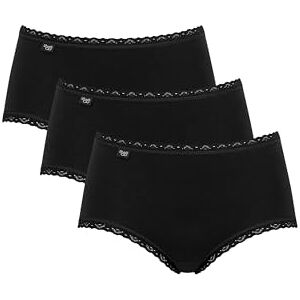 Sloggi 24/7 Cotton Lace Midi C3P, Slip, Mujer, Negro (Black), 38 Sloggi 24/7 Cotton Lace Midi C3P, Slip, Mujer, Negro (Black), 38