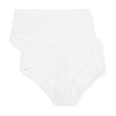 Playtex Braga Midi Algodón Pack de 2, Brief, Mujer, Blanco (White), L Playtex Braga Midi Algodón Pack de 2, Brief, Mujer, Blanco (White), L