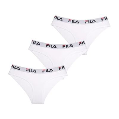 FILA Bragas Mujer Algodón, Pack de 3, Blanco 43W (S) FILA Bragas Mujer Algodón, Pack de 3, Blanco 43W (S)
