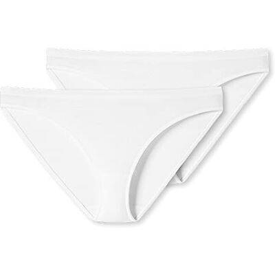 Schiesser Pack de 2 Mini Bragas de algodón orgánico para Mujer, 95/5 orgánico, Blanco, 36 Schiesser Pack de 2 Mini Bragas de algodón orgánico para Mujer, 95/5 orgánico, Blanco, 36