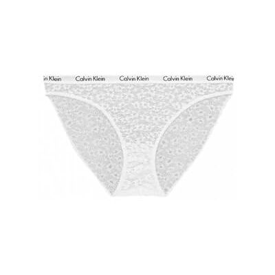 Calvin Braguitas Tipo Bikini Mujer con Encaje, Blanco (White), S Calvin Braguitas Tipo Bikini Mujer con Encaje, Blanco (White), S