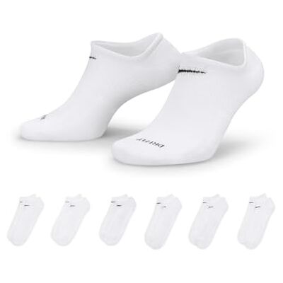 Nike U Nk Everyday Ltwt Ns 6pr-Band Socks, Unisex adulto, white/(black), L Nike U Nk Everyday Ltwt Ns 6pr-Band Socks, Unisex adulto, white/(black), L