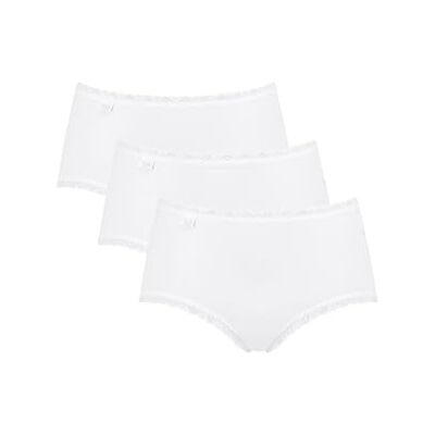 Sloggi 24/7 Cotton Lace Midi C3P, Slip, Mujer, Blanco (White), 44 Sloggi 24/7 Cotton Lace Midi C3P, Slip, Mujer, Blanco (White), 44