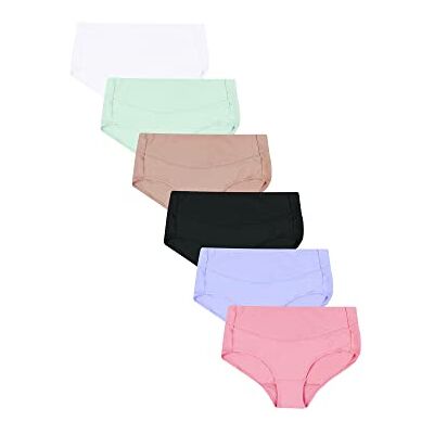 Hanes Calzoncillos suavizantes de Microfibra para Mujer (Paquete de 6), Colores Surtidos, Paquete de 6 Calzoncillos de Cintura Alta, 38 Hanes Calzoncillos suavizantes de Microfibra para Mujer (Paquete de 6), Colores Surtidos, Paquete de 6 Calzoncillos de Cintura Alta, 38
