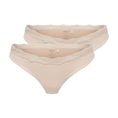 ONLY 2-Pack Acc Onlvicky Lace Thong-Pack de 2 Piezas, Peach Taffy, S Mujeres ONLY 2-Pack Acc Onlvicky Lace Thong-Pack de 2 Piezas, Peach Taffy, S Mujeres