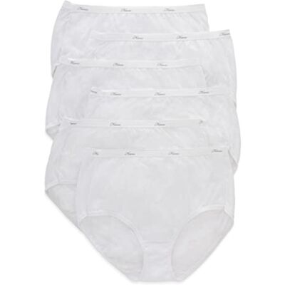 Hanes Women's Cotton Briefs 6 Pack White, Size 6 Hanes Women's Cotton Briefs 6 Pack White, Size 6
