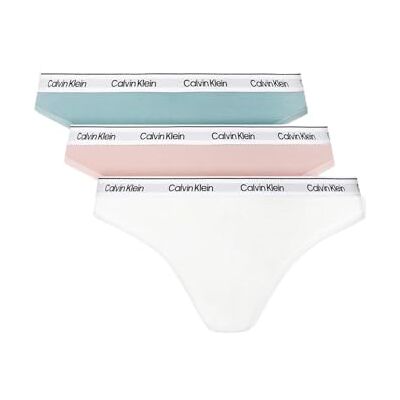Calvin Tanga Mujer CK Pack de 3 artículos Tanga algodón elástico Visible artículo QD5209E Calvin Tanga Mujer CK Pack de 3 artículos Tanga algodón elástico Visible artículo QD5209E