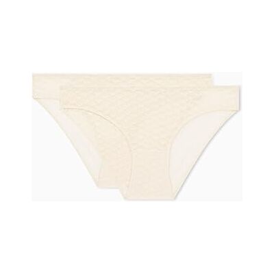 Giorgio Armani Allover Eagle Paquete de 2 Calzoncillos de Malla para Mujer, Color Blanco, Talla M, Blanco, M Giorgio Armani Allover Eagle Paquete de 2 Calzoncillos de Malla para Mujer, Color Blanco, Talla M, Blanco, M