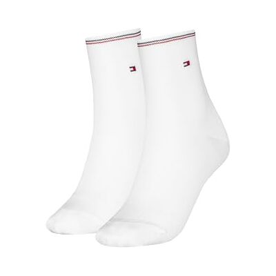 Tommy Hilfiger TH Women Calcetines cortos para mujer (2 unidades), Blanco, 39-42 Tommy Hilfiger TH Women Calcetines cortos para mujer (2 unidades), Blanco, 39-42
