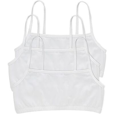 Hanes Cropped Bralette, Breathable Pullover Bra, Crop Top, Solid Or Assorted, 3-Pack Sujetador, Opaco, White-3 Pack, L (Pack de 3) para Mujer Hanes Cropped Bralette, Breathable Pullover Bra, Crop Top, Solid Or Assorted, 3-Pack Sujetador, Opaco, White-3 Pack, L (Pack de 3) para Mujer
