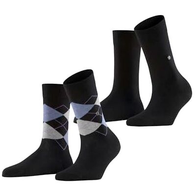 Burlington Everyday Mix Multipack W So algodón estampados 2 pares, Calcetines Mujer, Negro Black 3000, 36-41 Burlington Everyday Mix Multipack W So algodón estampados 2 pares, Calcetines Mujer, Negro Black 3000, 36-41