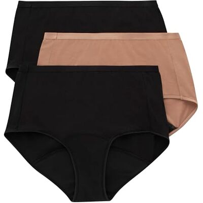 Hanes Comfort, Period. Underwear, Super Leaks Post-partum, Period & Nighttime Protection, Multipack Ropa Interior Mujer (Pack de 3) Hanes Comfort, Period. Underwear, Super Leaks Post-partum, Period & Nighttime Protection, Multipack Ropa Interior Mujer (Pack de 3)