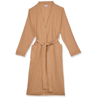 Amazon Essentials Bata Larga Ligera con Diseño Gofrado (Disponible en Tallas Grandes) Mujer, Camel Claro, L Amazon Essentials Bata Larga Ligera con Diseño Gofrado (Disponible en Tallas Grandes) Mujer, Camel Claro, L