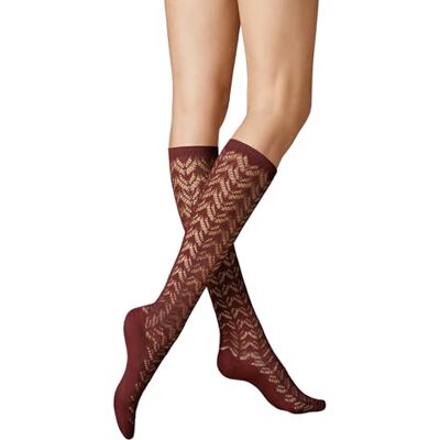 Kunert Ajour Fashion Calcetines hasta la rodilla para mujer, Vino 1543, 39-42 Kunert Ajour Fashion Calcetines hasta la rodilla para mujer, Vino 1543, 39-42