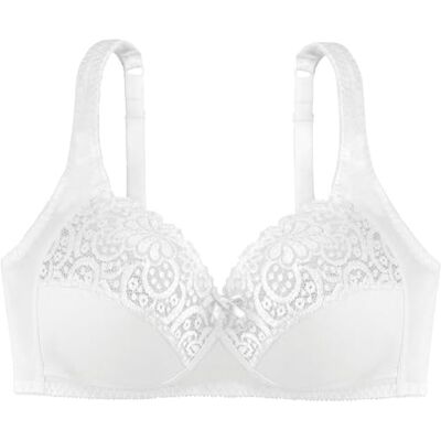 Dorina Sujetador Mujer Georgina – Sin Aros, Cobertura Completa, Algodón con Ribete de Encaje Festoneado, Banda Bajo Pecho de Soporte y Tirantes Ajustables, Blanco Dorina Sujetador Mujer Georgina – Sin Aros, Cobertura Completa, Algodón con Ribete de Encaje Festoneado, Banda Bajo Pecho de Soporte y Tirantes Ajustables, Blanco