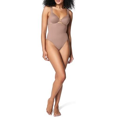 Spanx Mujer Seamless Power High-Waisted Thong Shapewear Briefs, Cafe Au Lait, S Spanx Mujer Seamless Power High-Waisted Thong Shapewear Briefs, Cafe Au Lait, S
