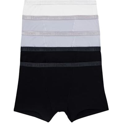 Hanes Originals Supersoft Boxer Briefs, 5-Pack, Viscose from Bamboo Underwear Ropa Interior, Negro/Ópalo Plateado/Blanco, L (Pack de 5) para Mujer Hanes Originals Supersoft Boxer Briefs, 5-Pack, Viscose from Bamboo Underwear Ropa Interior, Negro/Ópalo Plateado/Blanco, L (Pack de 5) para Mujer
