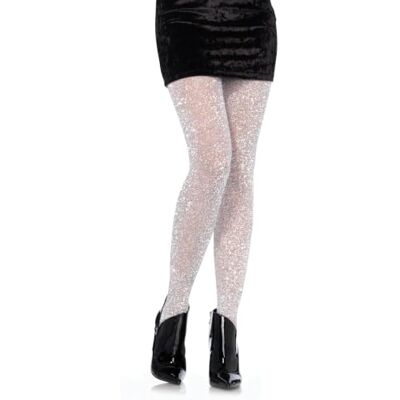 Leg Avenue 7130 Medias Lurex (talla única), color plateado Leg Avenue 7130 Medias Lurex (talla única), color plateado