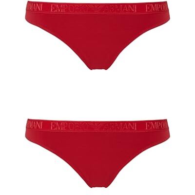 Giorgio Armani Paquete de 2 Bragas de Microfibra para Mujer, Color Rojo, Talla XL, Rosso, XL Giorgio Armani Paquete de 2 Bragas de Microfibra para Mujer, Color Rojo, Talla XL, Rosso, XL