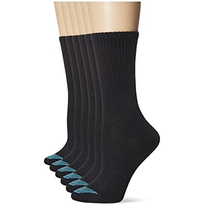 Hanes Calcetines casuales para mujer (paquete de 6), Negro, Altoa única Hanes Calcetines casuales para mujer (paquete de 6), Negro, Altoa única
