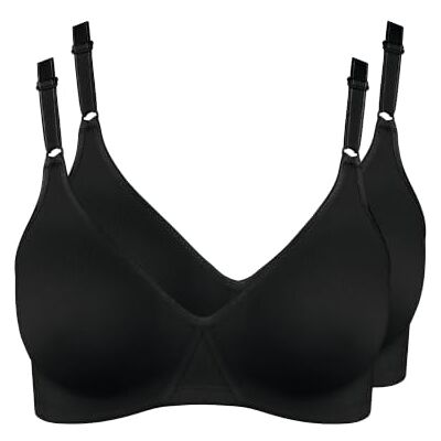 Nur Die 2er Pack Damen Baumwoll BH, Sujetador Mujer, Negro (Schwarz 94), 95C (Talla del Fabricante: 80C) Nur Die 2er Pack Damen Baumwoll BH, Sujetador Mujer, Negro (Schwarz 94), 95C (Talla del Fabricante: 80C)