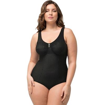 Ulla Popken Body moldeador para mujer, a rayas, sin sujetador, portátil, para moldear el cuerpo Ulla Popken Body moldeador para mujer, a rayas, sin sujetador, portátil, para moldear el cuerpo