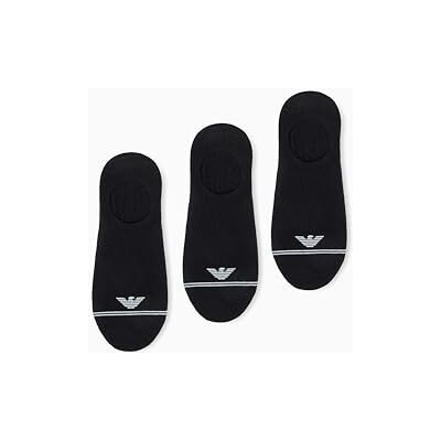 Giorgio Armani EAGLE Paquete de 3 calcetines para mujer, color negro, talla S/M Giorgio Armani EAGLE Paquete de 3 calcetines para mujer, color negro, talla S/M