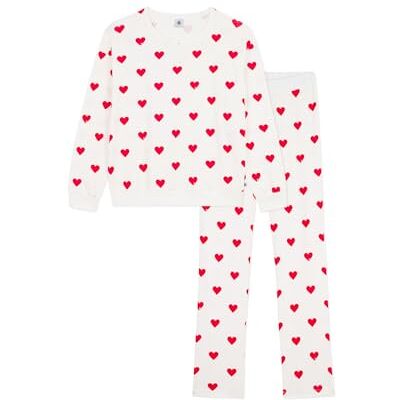 Petit Bateau Pijama de Mujer de algodón con Estampado de Corazones Petit Bateau Pijama de Mujer de algodón con Estampado de Corazones
