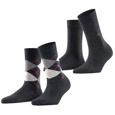 Burlington Everyday Mix Multipack W So algodón estampados 2 pares, Calcetines Mujer, Gris Anthracite Melange 3081, 36-41 Burlington Everyday Mix Multipack W So algodón estampados 2 pares, Calcetines Mujer, Gris Anthracite Melange 3081, 36-41