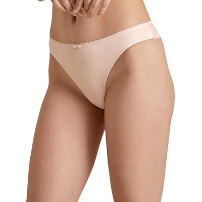 Calida Sensual Secrets Tanga para Mujer, Corte bajo, algodón Fino, Parte Trasera de Encaje Transparente, Parfait Pink, 46-48 Calida Sensual Secrets Tanga para Mujer, Corte bajo, algodón Fino, Parte Trasera de Encaje Transparente, Parfait Pink, 46-48