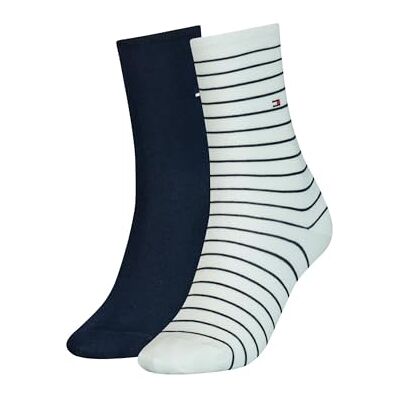 Tommy Hilfiger Hilfiger Small Stripe Women's Socks (2 Pack), calcetines Unisex Niños, blanco roto, 31/34 Tommy Hilfiger Hilfiger Small Stripe Women's Socks (2 Pack), calcetines Unisex Niños, blanco roto, 31/34