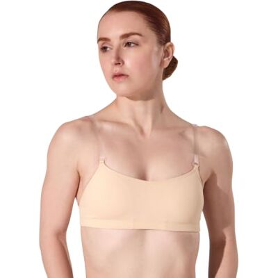 Capezio Camisole Dance Bra with Bratek for Women Supportive Invisible Bralette with Adjustable Clear Bra Straps for Under Leotards Costumes Dance Underwear for Sports Gym Capezio Camisole Dance Bra with Bratek for Women Supportive Invisible Bralette with Adjustable Clear Bra Straps for Under Leotards Costumes Dance Underwear for Sports Gym