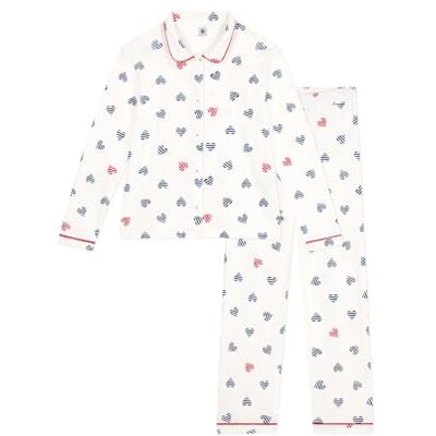 Petit Bateau A0D1C, Pijama Mujer, Blanco/Multicolor, XL Petit Bateau A0D1C, Pijama Mujer, Blanco/Multicolor, XL