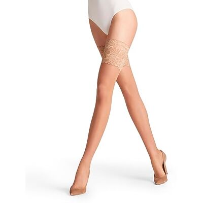 FALKE Seidenglatt 15 DEN Lace W Stu transparente lisas 1 par, Medias Mujer, Color piel Powder 4169, 8.5-9 FALKE Seidenglatt 15 DEN Lace W Stu transparente lisas 1 par, Medias Mujer, Color piel Powder 4169, 8.5-9