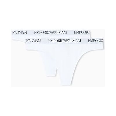 Giorgio Armani Woman'S Essential Cotton Tanga de algodón, Color Blanco, Talla S, Blanco/Blanco, S Giorgio Armani Woman'S Essential Cotton Tanga de algodón, Color Blanco, Talla S, Blanco/Blanco, S