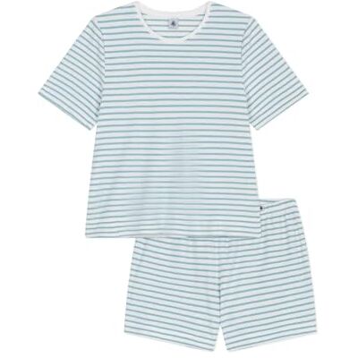 Petit Bateau Pijama Corto para Mujer de algodón de Felpa a Rayas Petit Bateau Pijama Corto para Mujer de algodón de Felpa a Rayas