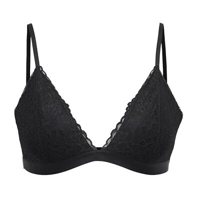 ONLY Onldelicate Bralette Acolchado Triangular para Mujer, Color Negro, Talla S, Negro, S ONLY Onldelicate Bralette Acolchado Triangular para Mujer, Color Negro, Talla S, Negro, S