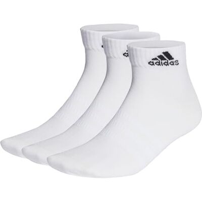 Adidas Unisex adulto Thin and Light Ankle Socks 3 Pairs, White / Black, 4.5-6 Adidas Unisex adulto Thin and Light Ankle Socks 3 Pairs, White / Black, 4.5-6