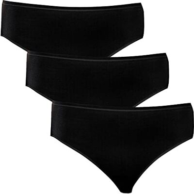 Schiesser Bragas 3-Pack de algodón de Primera Necesidad desliza 36-46 selección de Color: Color: Black Size: Medium Schiesser Bragas 3-Pack de algodón de Primera Necesidad desliza 36-46 selección de Color: Color: Black Size: Medium